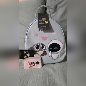 Disney Pixar WALL-E Chibi WALL-E & EVE Mini Backpack And Card Holder